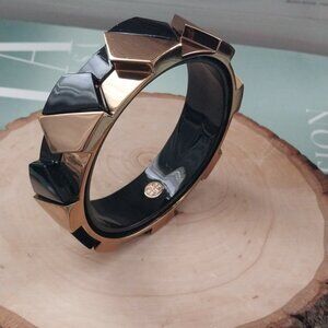 Tory Burch Goldtone Black Acetate Bangle Bracelet